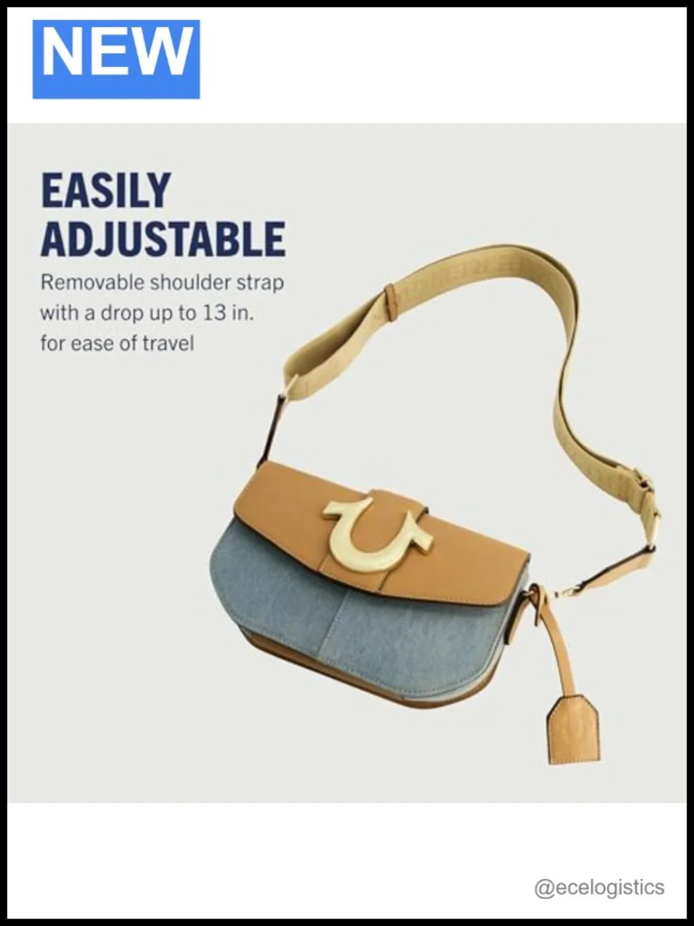 Saddle Bag, Denim & Faux Leather, Crossbody Purse